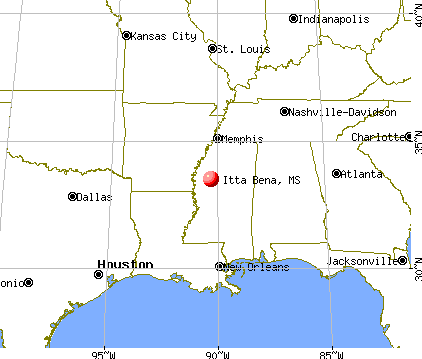 Itta Bena, Mississippi map