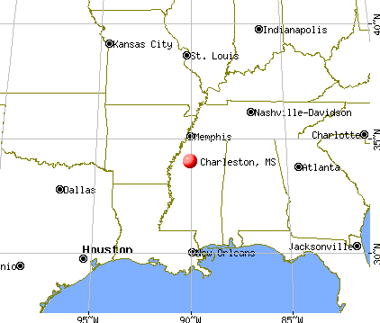 Charleston, Mississippi map