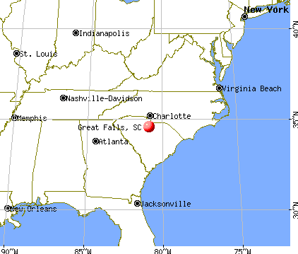 Great Falls, South Carolina map