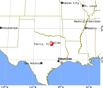 Ferris, Texas map