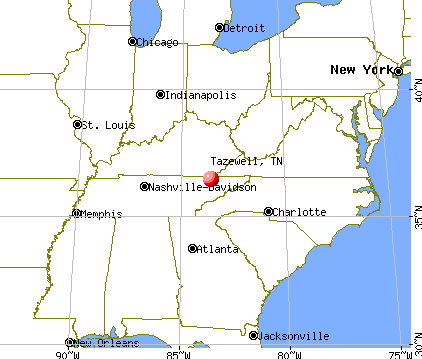 Tazewell, Tennessee map