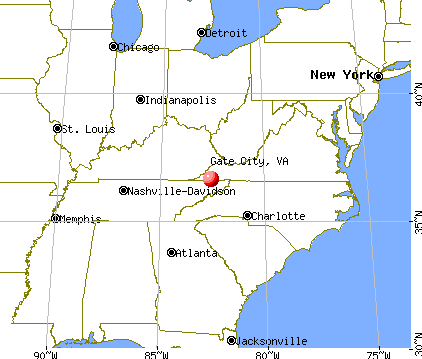 Gate City, Virginia map