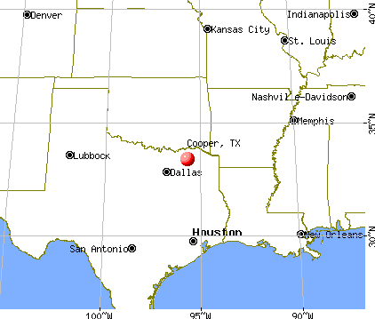Cooper, Texas map