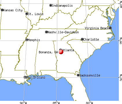Bonanza, Georgia map