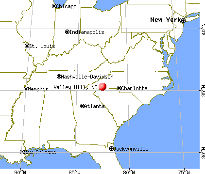 Valley Hill, North Carolina map