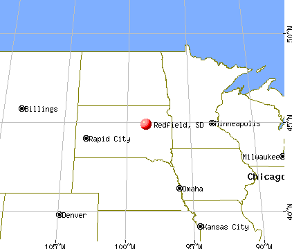 Redfield, South Dakota map