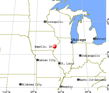 Wapello, Iowa map
