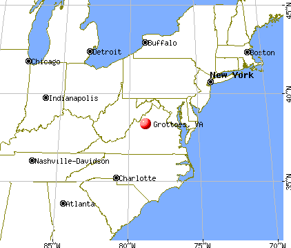 Grottoes, Virginia map