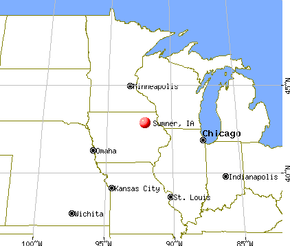 Sumner, Iowa map