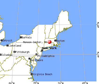 Monson Center, Massachusetts map
