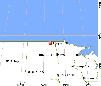Langdon, North Dakota map