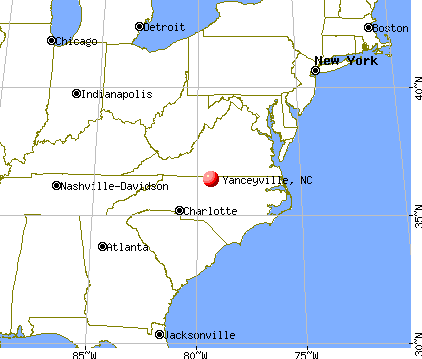 Yanceyville, North Carolina map