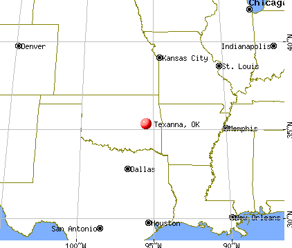 Texanna, Oklahoma map