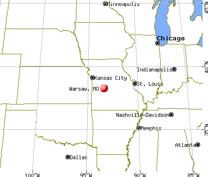 Warsaw, Missouri map