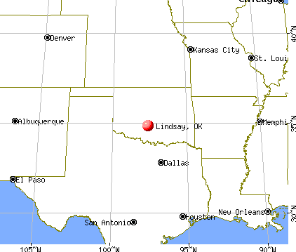 Lindsay, Oklahoma map