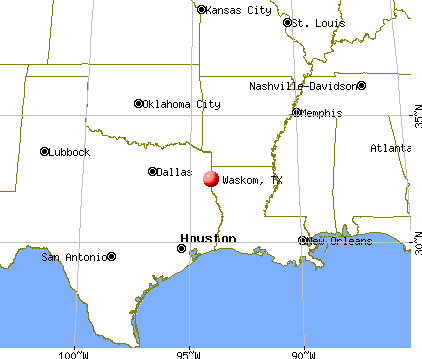 Waskom, Texas map