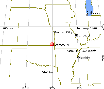 Oswego, Kansas map