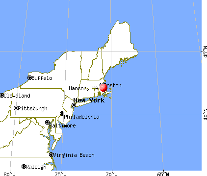 Map of North Hanson, MA, Massachusetts