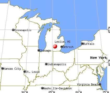 Leslie, Michigan map