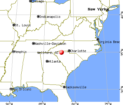 Wellford, South Carolina map