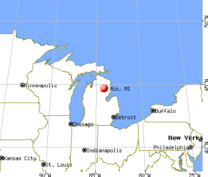 Mio, Michigan map