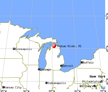 Indian River, Michigan map