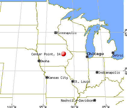 Center Point, Iowa map