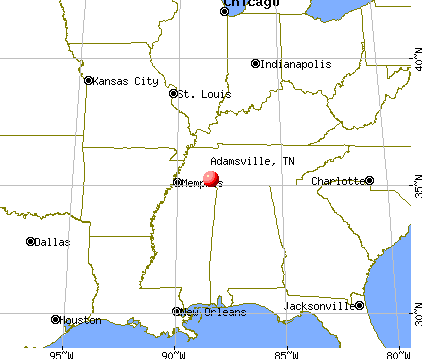 Adamsville, Tennessee map
