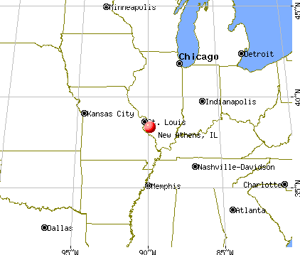 New Athens, Illinois map