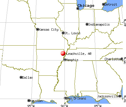 Leachville, Arkansas map