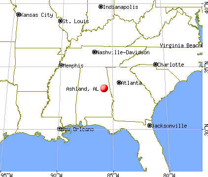 Ashland, Alabama map