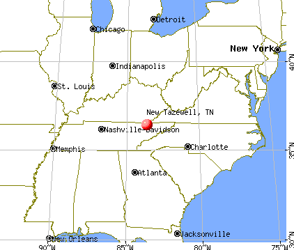 New Tazewell, Tennessee map