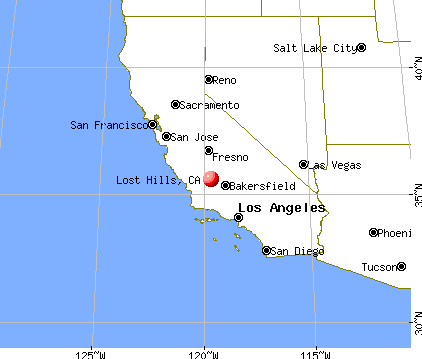 Lost Hills, California map