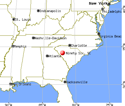 Ninety Six, South Carolina map