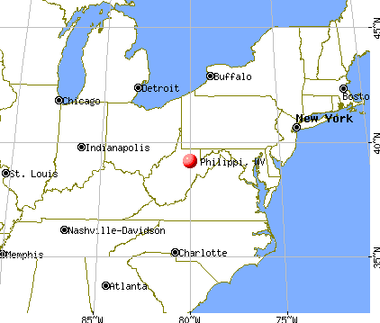 Philippi, West Virginia map