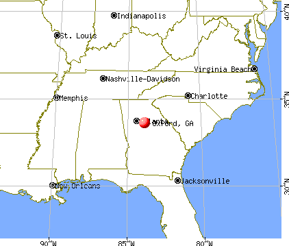 Oxford, Georgia map