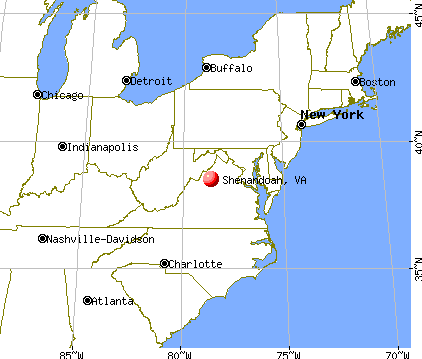 Shenandoah, Virginia map