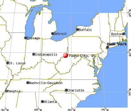 Paden City, West Virginia map