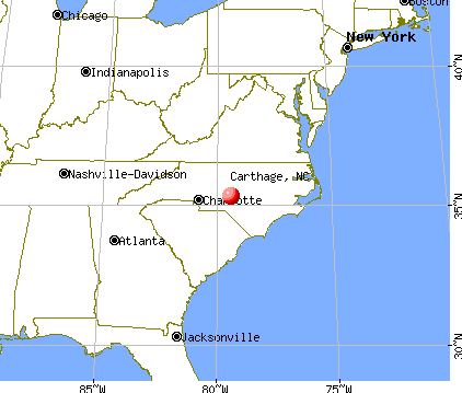 Carthage, North Carolina map