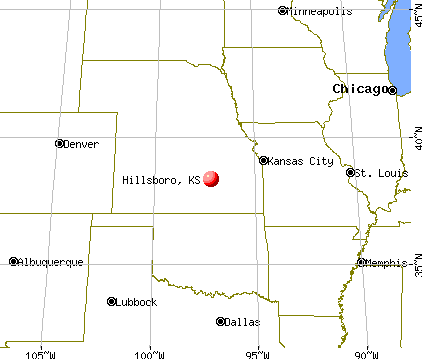 Hillsboro, Kansas map