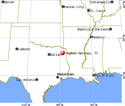 Hughes Springs, Texas map