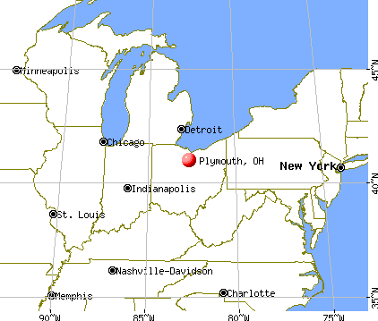 Plymouth, Ohio map