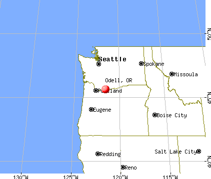 Odell, Oregon map
