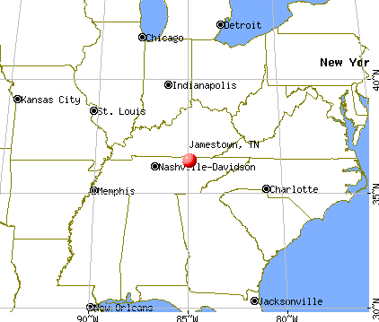 Jamestown, Tennessee map