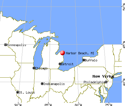 Harbor Beach, Michigan map