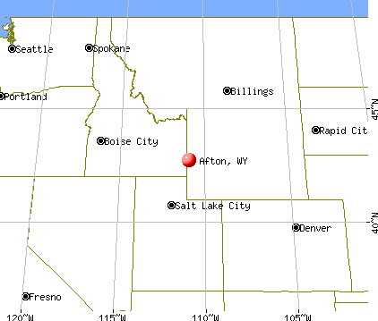 Afton, Wyoming map