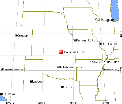Douglass, Kansas map