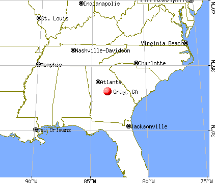 Gray, Georgia map