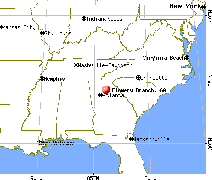 Flowery Branch, Georgia map