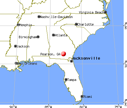 Pearson, Georgia map